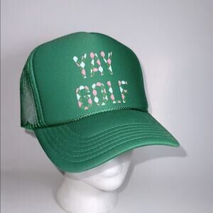 “Yay golf” argyle print graphic trucker hat by truckers by tams. NWOT